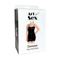 Лакована сукня Art of Sex - Demeter, колір чорний з ефектом голограми, розмір XL — Переглянути зображення 4