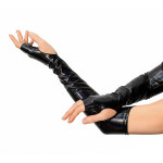 Лаковані мітенки Art of Sex - Margo, колір чорний з ефектом голограми, розмір M