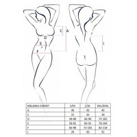 Корсет з пажами Passion MELANIA CORSET XXL/XXXL, black, трусики, напівпрозорий — Переглянути зображення 7