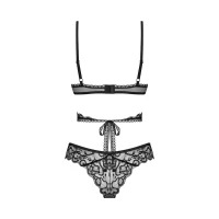 Комплект Obsessive Blomentis 2-pcs set, XL/2XL, мереживний, ліф із зав’язками на спині, трусики-сліпи — Просмотреть изображение 4