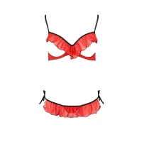 Комплект білизни Passion Exclusive CHERRY SET OpenBra L/XL, red, відкритий ліф, трусики-спідничка — Переглянути зображення 5