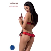 Комплект білизни Passion Exclusive CHERRY SET OpenBra L/XL, red, відкритий ліф, трусики-спідничка — Переглянути зображення 2