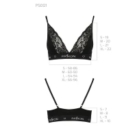 Еластичний топ з мереживом Passion PS001 TOP XL, black — Просмотреть изображение 6