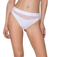 Трусики з прозорою вставкою Passion PS006 PANTIES XL, white — Переглянути зображення 1