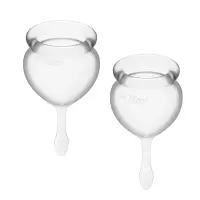 Набор менструальных чаш Satisfyer Feel Good (Transparent), 15мл и 20мл, мешочек для хранения — Просмотреть изображение 1