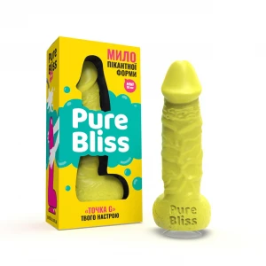 Мило у формі пеніса Pure Bliss MINI Yellow, крафтове мило-член, натуральне