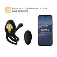 Смарт-ерекційне кільце Zalo - BAYEK Obsidian Black, подвійне з ввідною частиною, пульт ДК — Переглянути зображення 2