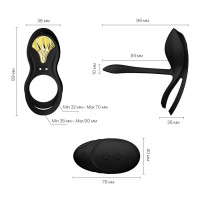 Смарт-эрекционное кольцо Zalo - BAYEK Obsidian Black, двойное с вводимой частью, пульт ДУ Смарт-эрекционное кольцо Zalo - BAYEK Obsidian Black, двойное с вводимой частью, пульт ДУ