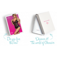 Сітчасте боді на кісточках Obsessive Amanta teddy L/XL, чорне, з доступом — Переглянути зображення 8