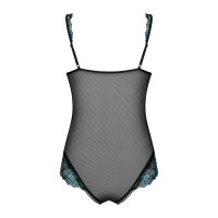 Сетчатое боди на косточках Obsessive Amanta teddy L/XL, черное, с доступом