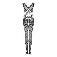 Сітчастий бодістокінг з вирізами та малюнком Obsessive Bodystocking G328 S/M/L, чорний, комбінезон — Переглянути зображення 6