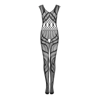 Сітчастий бодістокінг з вирізами та малюнком Obsessive Bodystocking G328 S/M/L, чорний, комбінезон — Переглянути зображення 5