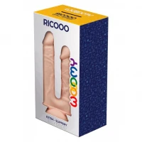 Подвійний фалоімітатор Wooomy Ricooo, з присоскою, розмір 19х4,3 см та 17х3,3 см — Просмотреть изображение 2