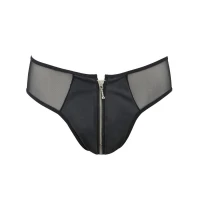 Чоловічі сліпи на блискавці Passion 042 SLIP TIMMY XXL/XXXL Black, екошкіра, сітка — Просмотреть изображение 5