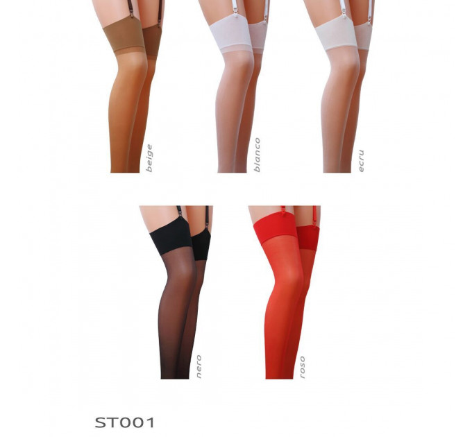 Класичні панчохи під пояс із широкою гумкою Passion ST001 5 bianco