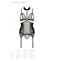 Корсет з відкритими грудьми Passion DOMINICA CORSET L/XL beige, пажі для панчіх, стрінги — Просмотреть изображение 5