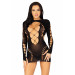 Безшовна мінісукня Leg Avenue Long sleeve cut out mini dress One size Black