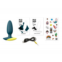 Анальная вибропробка Romp Bass Dark Green, силикон, перезаряжаемая,  макс. диаметр 3 см