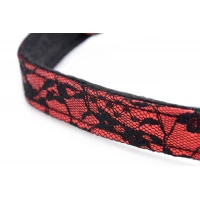 Кляп з трояндою Master Series: Eye-Catching Ball Gag With Rose, чорно-червоний — Переглянути зображення 5