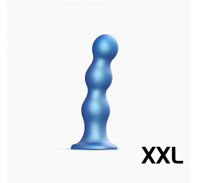 Насадка для страпона Strap-On-Me Dildo Plug Balls Blue Metallic XXL