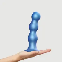 Насадка для страпона Strap-On-Me Dildo Plug Balls Blue Metallic XXL — Просмотреть изображение 2
