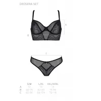 Комплект Passion DROSERA SET black, L/XL, сітка+мереживо, бюстьє та трусики танга — Просмотреть изображение 5