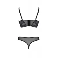 Комплект Passion DROSERA SET black, L/XL, сітка+мереживо, бюстьє та трусики танга — Просмотреть изображение 4