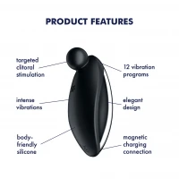 Вібратор для зовнішньої стимуляції Satisfyer Spot On 2 Black, дуже потужний, гнучкий відросток — Просмотреть изображение 6