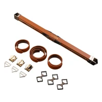 Фіксатор-розпірка LOCKINK Adjustable Spreader Bar Set, коричневий, шкіряний, ремені для шиї, рук/ніг — Переглянути зображення 2