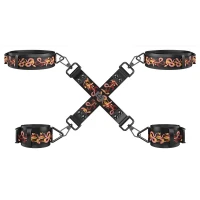 БДСМ-набір LOCKINK The Flowering Serpent Bondage Set, чорний, з малюнком у вигляді змій, 12 предметів — Переглянути зображення 4