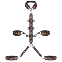 БДСМ-набір LOCKINK The Flowering Serpent Bondage Set, чорний, з малюнком у вигляді змій, 12 предметів — Переглянути зображення 5