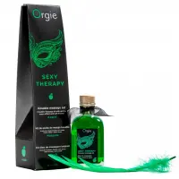 Набір для масажу Orgie – Sexy Therapy Apple (100 мл), їстівна розігрівальна олія + пір’їнка