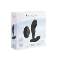 Вибромассажер простаты S Pleasures Premium Cozy, черный, с рельефной головкой, 10 режимов