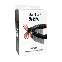 Вінілові мітенки Art of Sex - Lerona, розмір L, колір чорний — Переглянути зображення 3