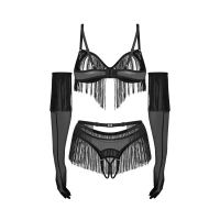 Комплект Obsessive Rossay Black 4-pcs crotchless set L/XL — фото 6