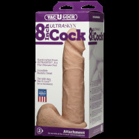 Фалоімітатор Doc Johnson Vac-U-Lock - 8 Inch ULTRASKYN Cock White (м'яте паковання!!!) — Переглянути зображення 5