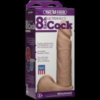 Фалоімітатор Doc Johnson Vac-U-Lock - 8 Inch ULTRASKYN Cock White (м'яте паковання!!!) — Переглянути зображення 4