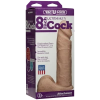 Фалоімітатор Doc Johnson Vac-U-Lock - 8 Inch ULTRASKYN Cock White (м'яте паковання!!!) — Переглянути зображення 4
