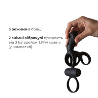 Насадка на член з вібрацією Adrien Lastic Spartacus R, з кільцем для мошонки — Переглянути зображення 5