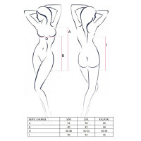 Сорочка беби-долл Passion BERYL CHEMISE XXL/XXXL, black, трусики, полупрозрачная, лента под грудь