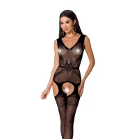 Сітчастий бодістокінг Passion BS062 One Size, Black, комбінезон, імітація панчіх, відкритий доступ — Переглянути зображення 1