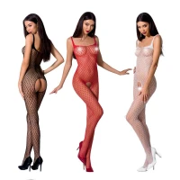 Бодістокінг Passion BS071 red, комбінезон на бретелях — Переглянути зображення 3