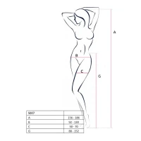 Еротичні колготки-бодістокінги Passion S023 One Size, White, імітація панчіх з ромбами та пояском — Переглянути зображення 4