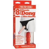 Трусики зі страпоном Doc Johnson Vac-U-Lock 8 Inch Classic Dong Ultra Harness, ПВХ, діаметр 3,8см