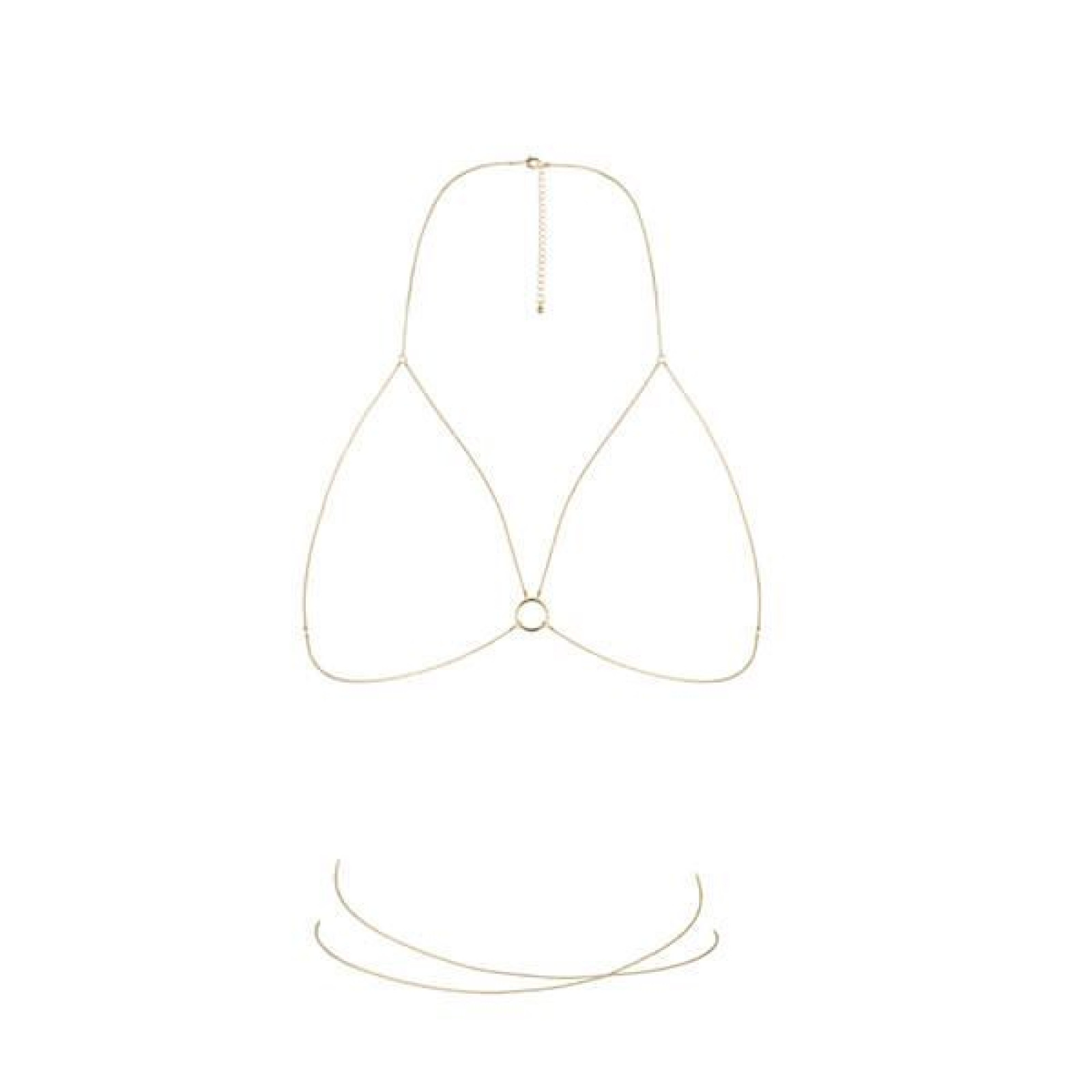 Ланцюжок портупея Bijoux Indiscrets Magnifique Bra Chain - Gold, прикраса на тіло
