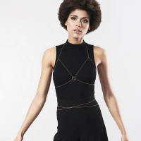 Ланцюжок портупея Bijoux Indiscrets Magnifique Bra Chain - Gold, прикраса на тіло — Переглянути зображення 6