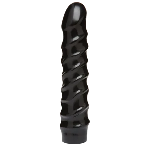 Дилдо Doc Johnson CodeBlack - 8 Inch Raging Vac-U-Lock із стимулювальним рельєфом, діаметр 3,8 см