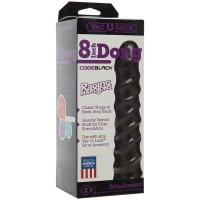 Дилдо Doc Johnson CodeBlack - 8 Inch Raging Vac-U-Lock із стимулювальним рельєфом, діаметр 3,8 см — Переглянути зображення 2