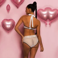 Мереживний еротичний комплект з топом One Size White — Переглянути зображення 2