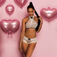 Мереживний еротичний комплект з топом One Size White — Переглянути зображення 1